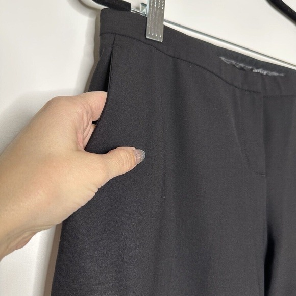 Theory Treeca Cropped Slacks Pants Wool Blend Slim-Leg Women's Black Size 2 - Picture 5 of 7